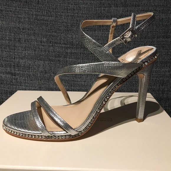 Platinum lizard and crystals sandals, 8M/38, NWT - Picture 3 of 11